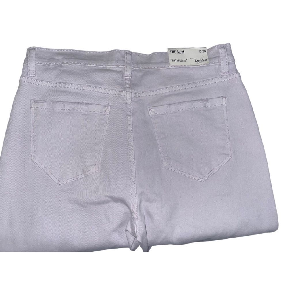 Kensie size 10/30 lilac denim slim fit with raw edge hem NWT - Picture 3 of 14